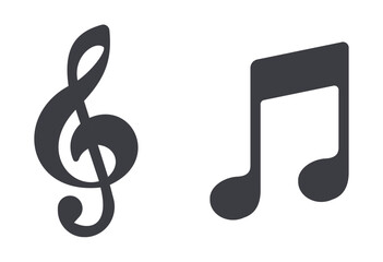 Music notes icons set. Vector illustration	