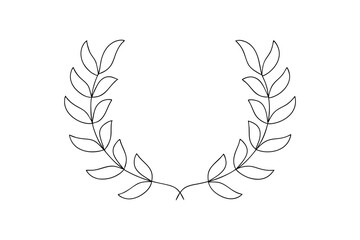 
Simple Line Drawing of a Laurel Wreath, Circular, Elegant, Award, Victory, Triumph, Achievement,