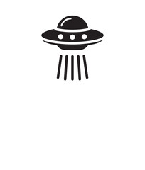 A Silhouette icon of a UFO , isolated on a white background