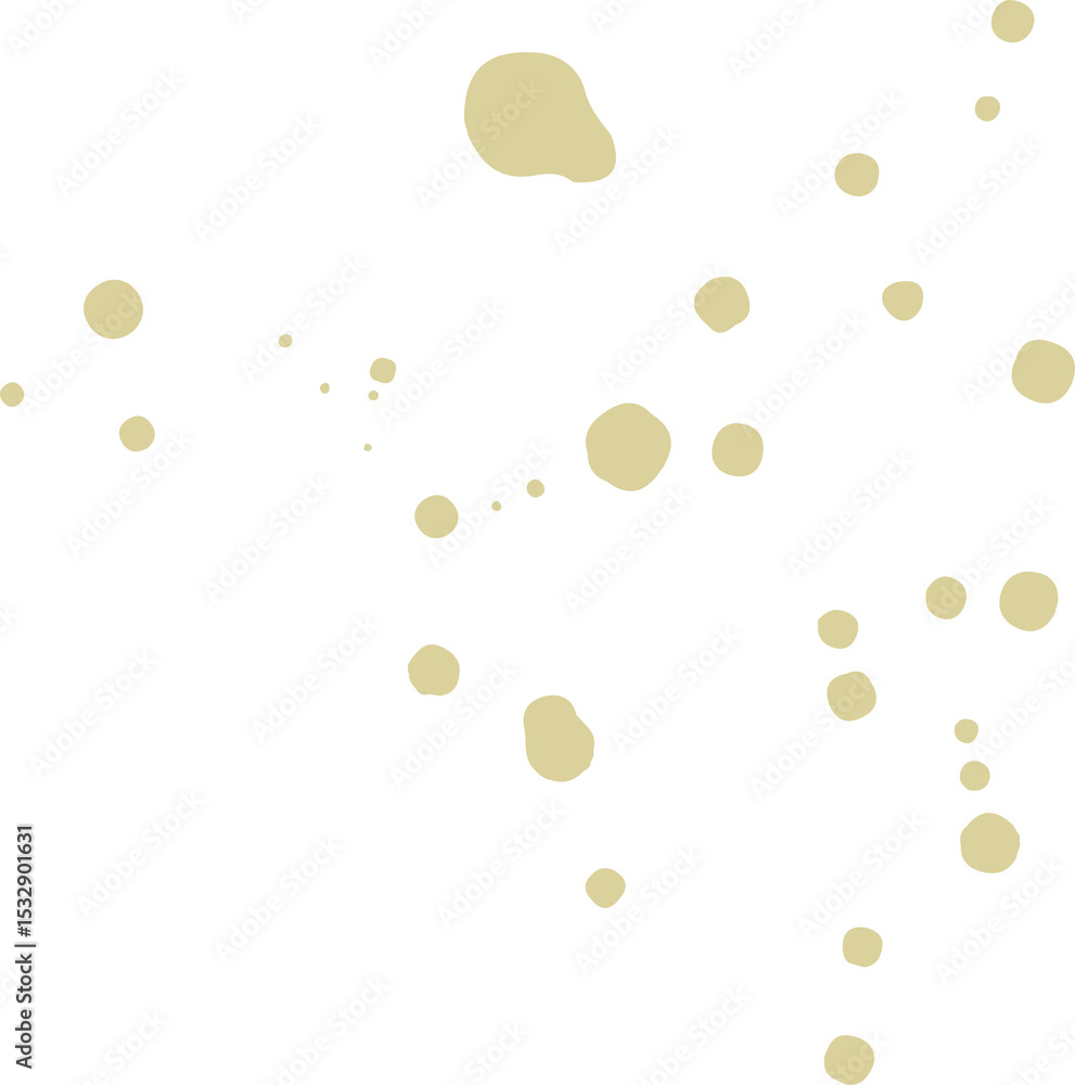 Poster abstract beige blobs are forming loose chains in flat vector design, with transparent background