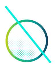 Displaying flat design ring with gradient, halftone dots, diagonal cyan bar, transparent background