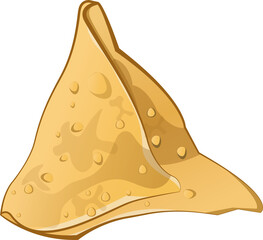 Overlapping tortilla chips are being shown in flat design with shaded surfaces, clear background