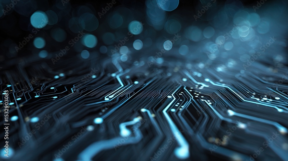 Poster abstract neon technology background with circuit network design