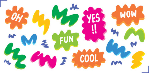 abstract fun colorful graphic element vector set for decorating playful artwork