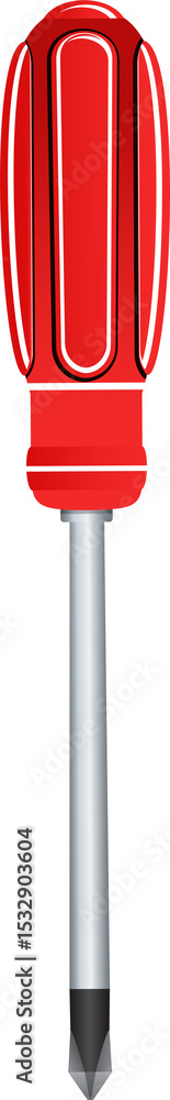 Aufkleber phillips screwdriver is displaying red handle and silver tip in vector on transparent background