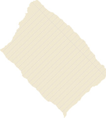 Torn paper is being displayed in flat design on transparent field with lines and margin line