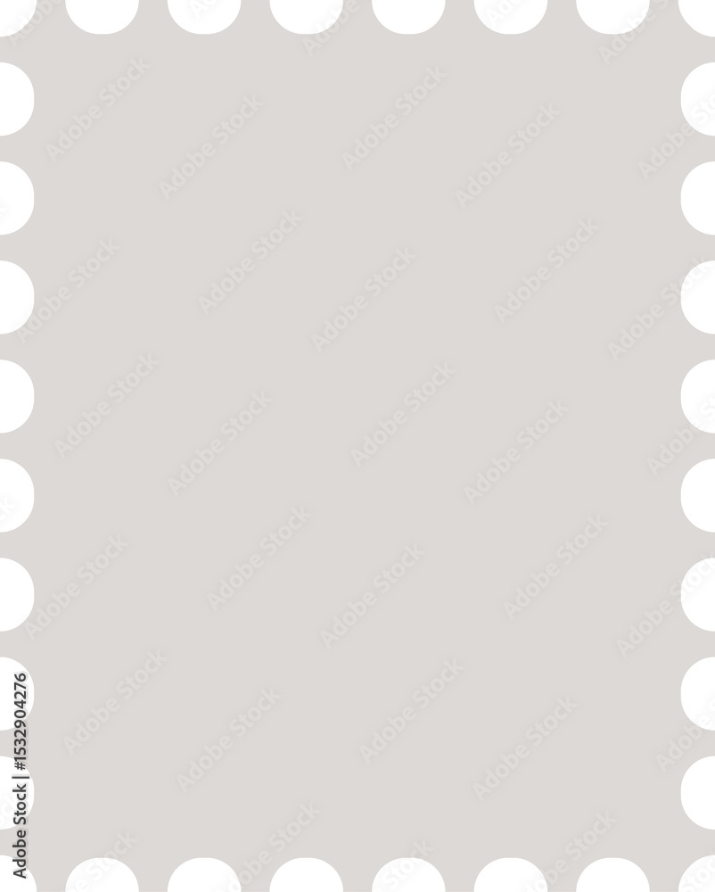 Poster flat scalloped rectangle is being shown on transparent background with teal semicircles
