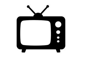 TV icon vector featuring a flat-screen television with rounded edges and a stand, in modern style, isolated on transparent background.