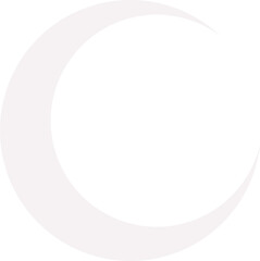 Pale off-white crescent shape is floating on transparent background in flat vector design