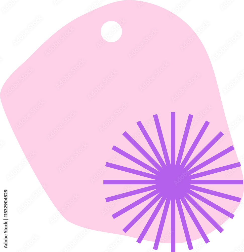 Aufkleber abstract vector graphic is showing pink blob with white dot and purple burst on transparent canvas