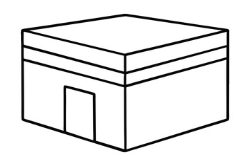 Simple line art illustration of the kaaba in mecca