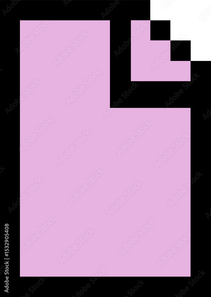 Poster abstract vector art showing nested pink l shapes and teal rectangle on transparent canvas