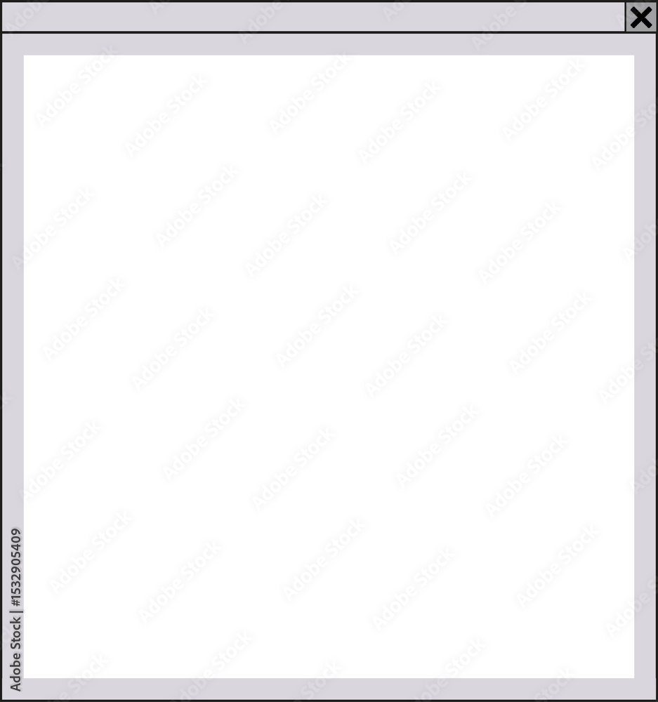 Poster flat design window ui appearing on transparent background, featuring title bar and close button