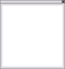 Flat design window UI appearing on transparent background, featuring title bar and close button