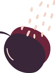 Vector is showing chocolate donut with maroon icing and sprinkles on transparent background