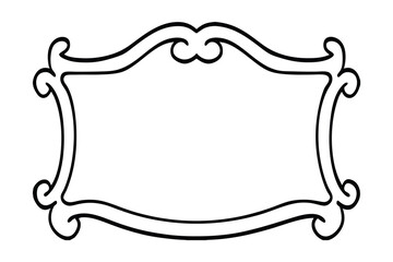 Elegant ornate frame line-art border design element