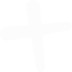 Abstract geometric plus sign is floating on transparent background in flat design style