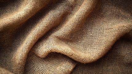 Burlap background, woven texture. Cotton fabric close-up, with space for text. Canvas Texture