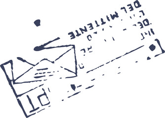 Envelope sketch is being shown against transparent background, featuring flap label and ink marks
