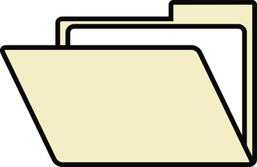 Two overlapping file folder icons are floating on transparent background in flat vector style