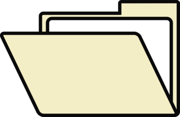 Two overlapping file folder icons are floating on transparent background in flat vector style