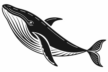 whale icon black sihouette vector