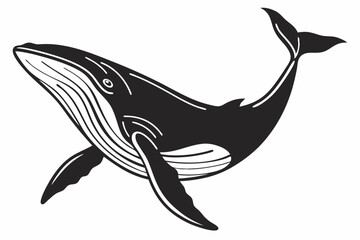 whale icon black sihouette vector