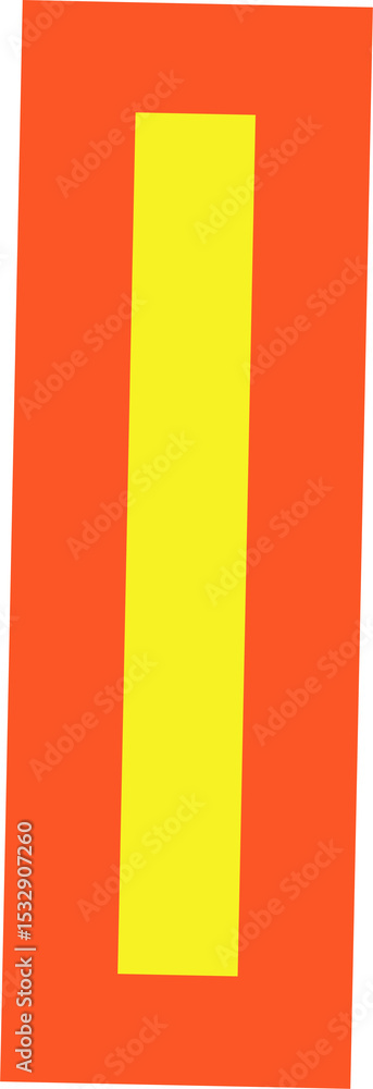 Poster nested rectangles are showing flat design on transparent bg with orange-red outer and yellow inner