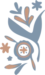Gardinen Abstract leaf and petal motifs are flowing in flat design with transparent background, copy space © vectorfusionart