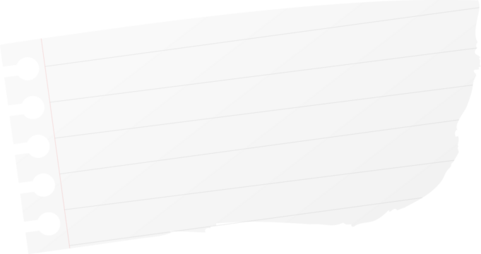 Torn lined paper with perforation holes is floating against transparent background in flat design - Powered by Adobe