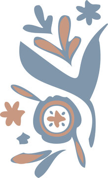 Fototapeta Abstract leaf and petal motifs are flowing in flat design with transparent background, copy space