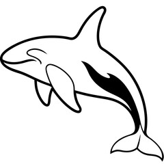 Orca Outline line art vector 