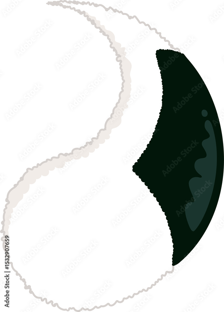 Poster abstract swirling shape is showing two-tone arcs in vector art on clear backdrop, copy space