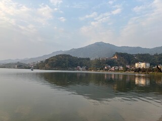 Pokhara, Nepal - 12062024: Shores of Phewa Lake