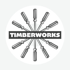 Timberworks Carpentry Tools Circle logo batch icon