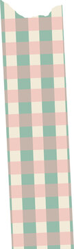 Fototapeta Vector flat design showing pastel checkered fabric swatch with hanging tabs, transparent background