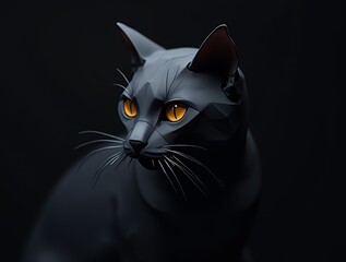 black origami cat