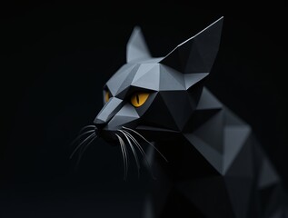 black origami cat