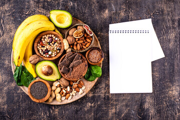 Products containing natural magnesium Mg