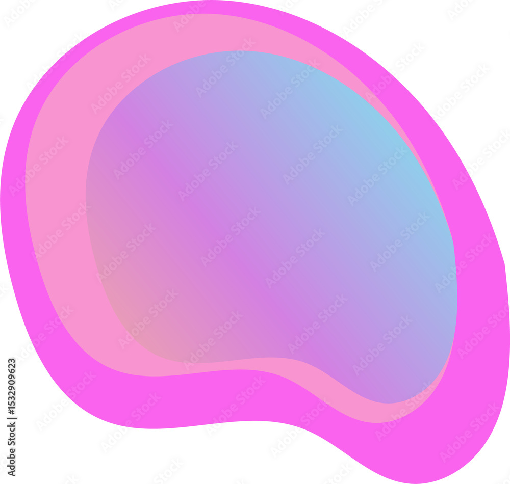 Poster flat vector abstract fluid blob floating on transparent background showcasing layered gradient