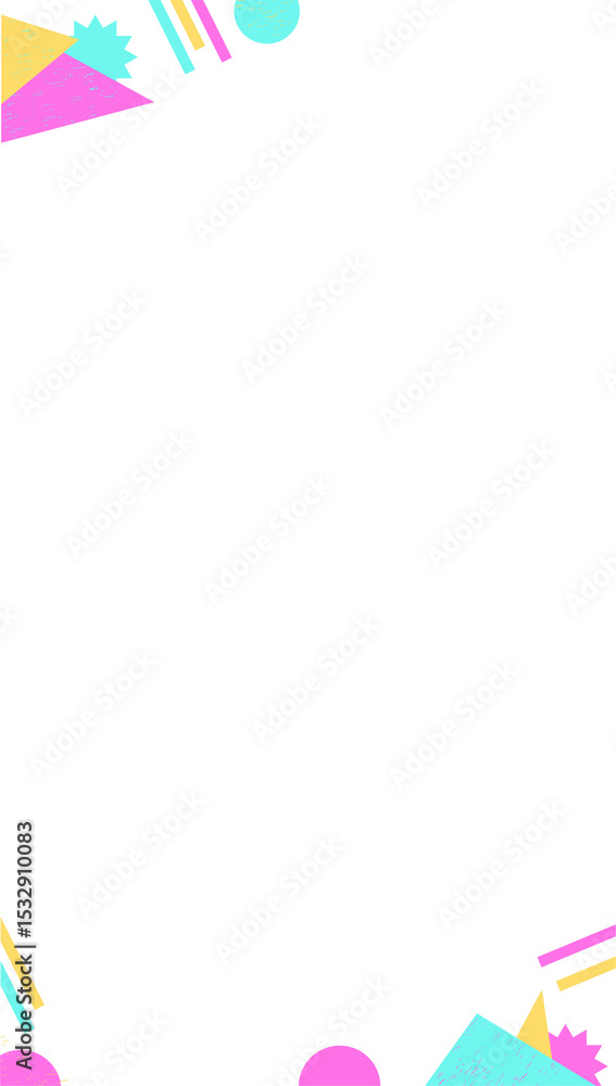 Poster abstract vector border is showcasing colorful geometric shapes on transparent canvas, copy space