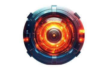 A mesmerizing futuristic portal a gateway to another dimension glowing with intense energy on transparent background