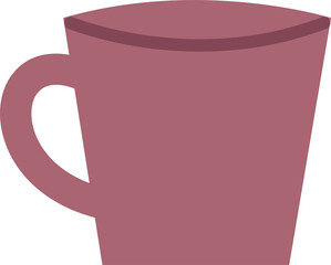 Muted rose mug is being shown in flat design with curved handle, transparent background, copy space © vectorfusionart