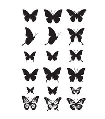 stylish and Simple Butterfly Silhouette Vector Collection