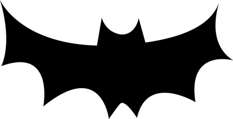 Stylized bat silhouette is appearing on transparent canvas, with comic book wings and pointed ears