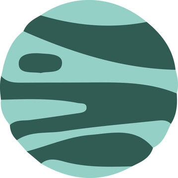 Naklejki Planet-like circle is showing flat vector with alternating green waves on transparent background