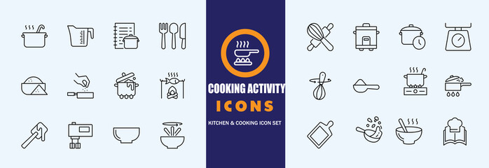 Handdrawn Kitchen Utensil icon set Web