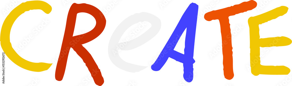 Poster hand-painted create graphic is showing uneven strokes featuring bold hues on transparent background