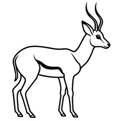Springbok Outline Vector in Clean Minimal Style