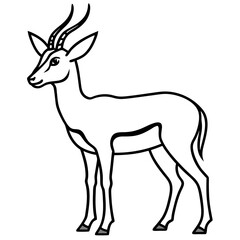 Springbok Outline Vector in Clean Minimal Style